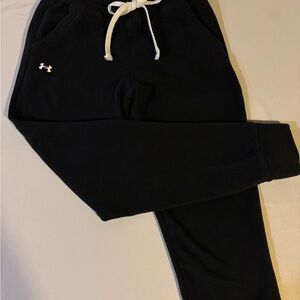Under Armour Black Sweatpants with White Drawstring
